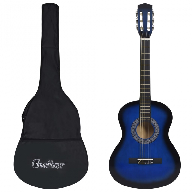 8-tlg. Klassikgitarren-Set für Anfänger & Kinder Blau 3/4 36