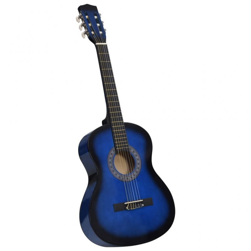 8-tlg. Klassikgitarren-Set für Anfänger & Kinder Blau 3/4 36