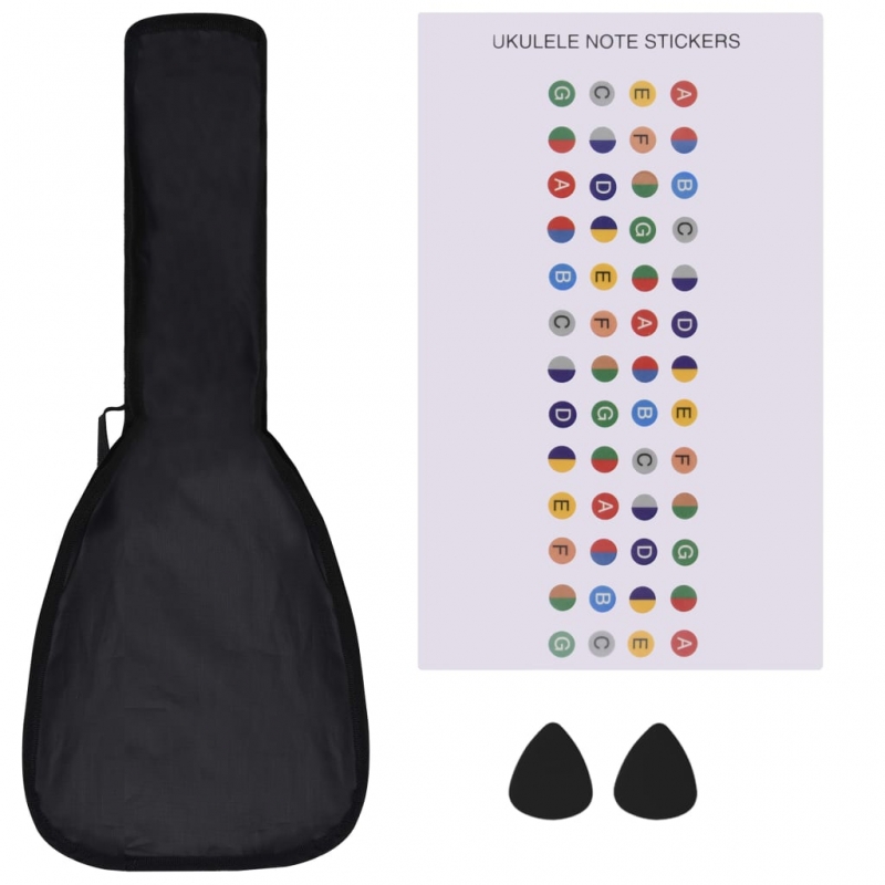 Sopran-Ukulele-Set mit Tasche für Kinder Schwarz 21