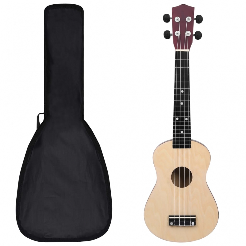 Sopran Ukulele Set für Kinder mit Tasche Helles Holz 23