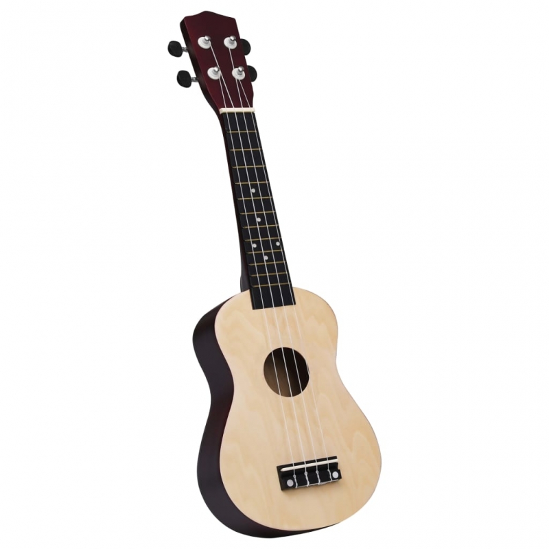 Sopran Ukulele Set für Kinder mit Tasche Helles Holz 23