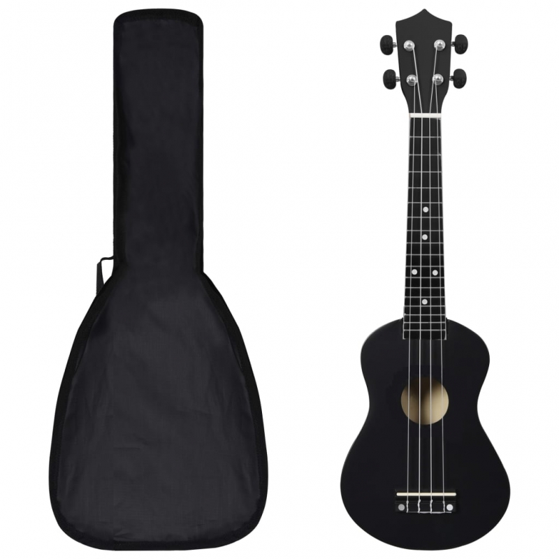 Sopran-Ukulele-Set mit Tasche für Kinder Schwarz 23