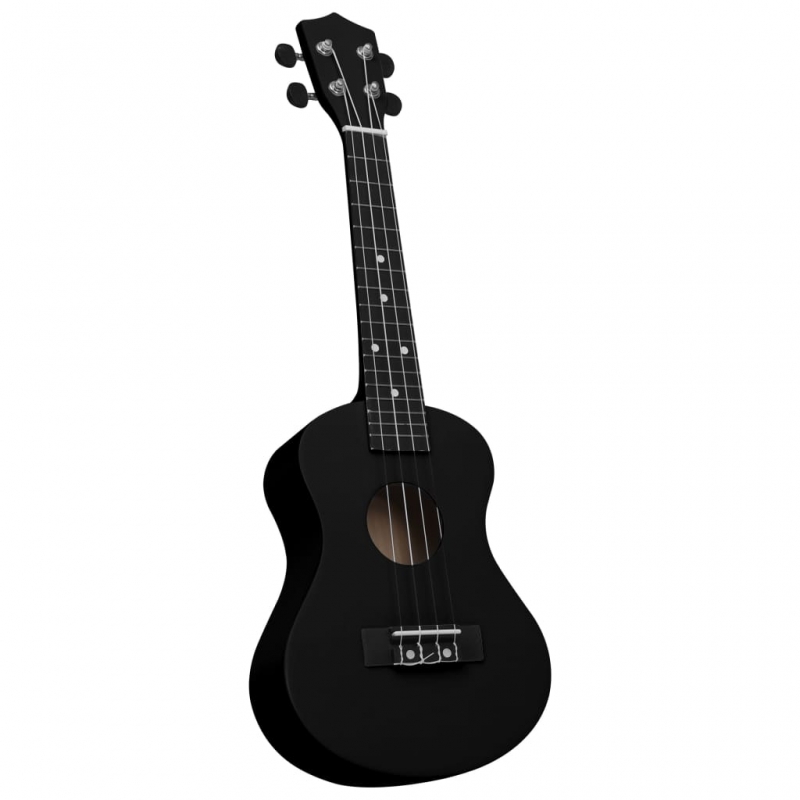 Sopran-Ukulele-Set mit Tasche für Kinder Schwarz 23