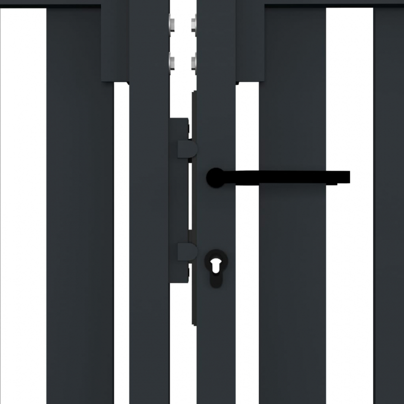 Doppelflügel Zauntor Stahl 306x150 cm Anthrazit