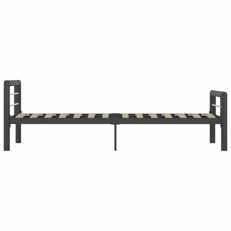 Bettgestell Grau und Weiß Metall 90×200 cm