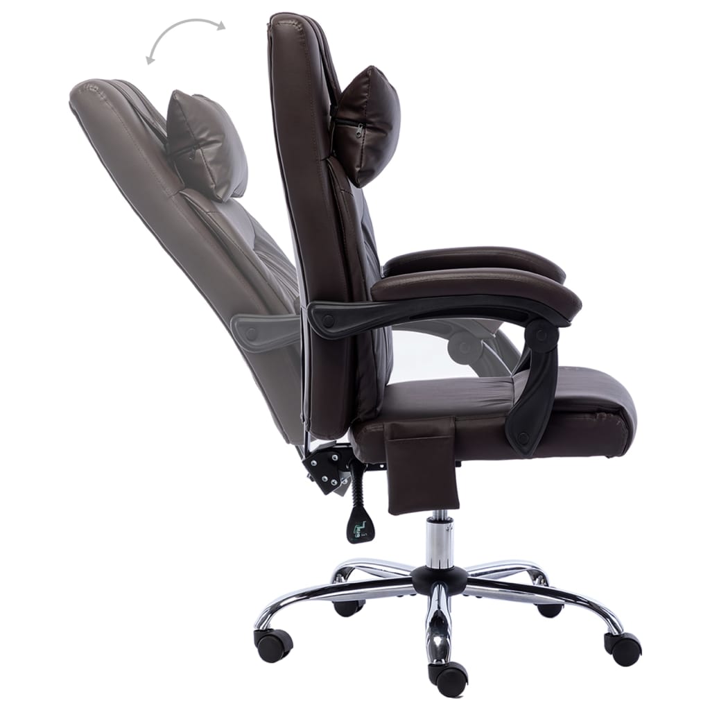 Massage-Bürostuhl Braun Kunstleder
