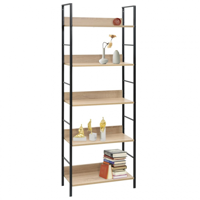 Bücherregal 5 Regalböden Eiche 60x27,6x158,5 cm Holzwerkstoff