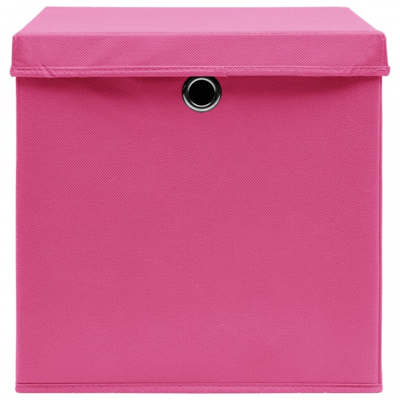 Aufbewahrungsboxen mit Deckeln 4 Stk. Rosa 32x32x32 cm Stoff