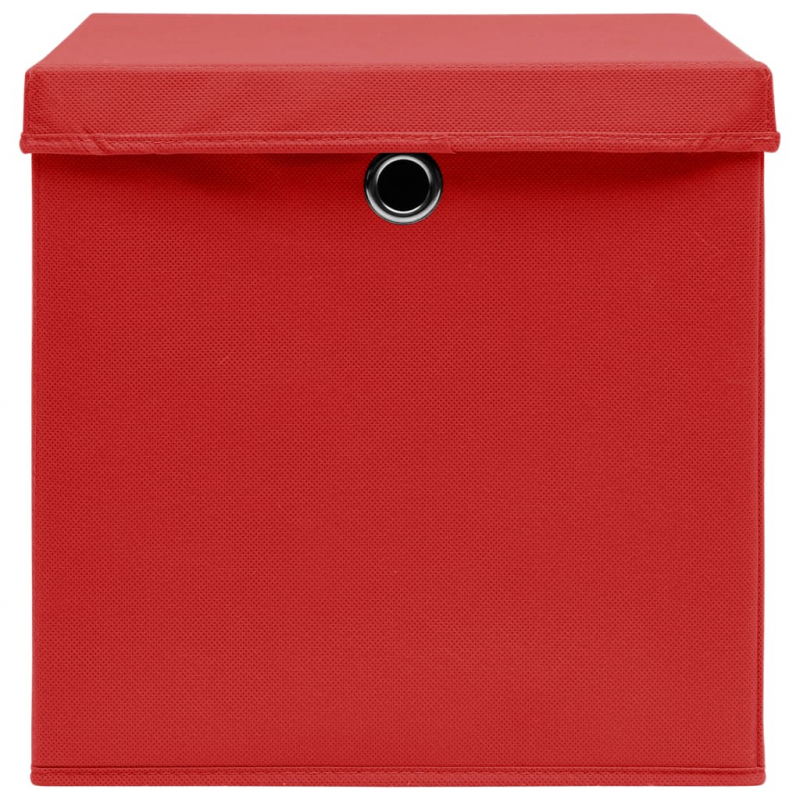 Aufbewahrungsboxen mit Deckeln 10 Stk. Rot 32x32x32 cm Stoff