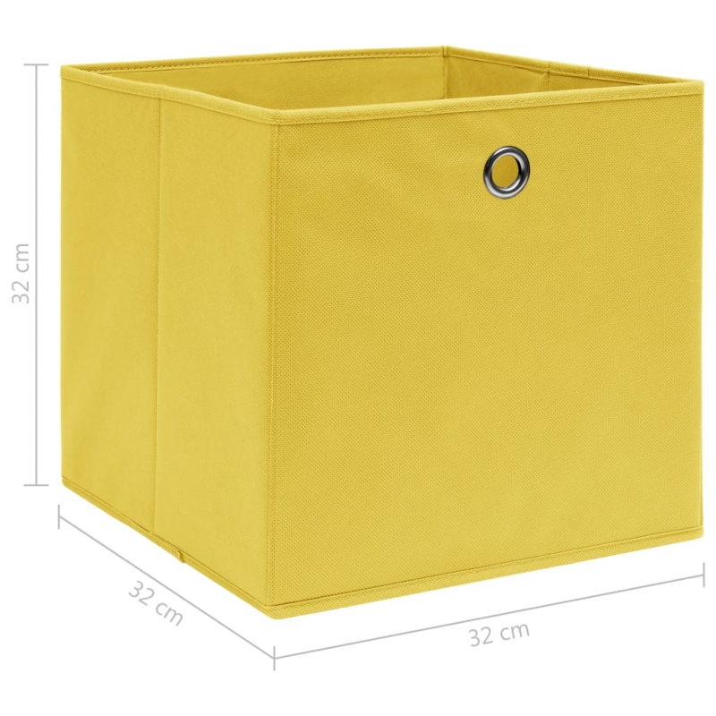 Aufbewahrungsboxen 4 Stk. Gelb 32x32x32 cm Stoff