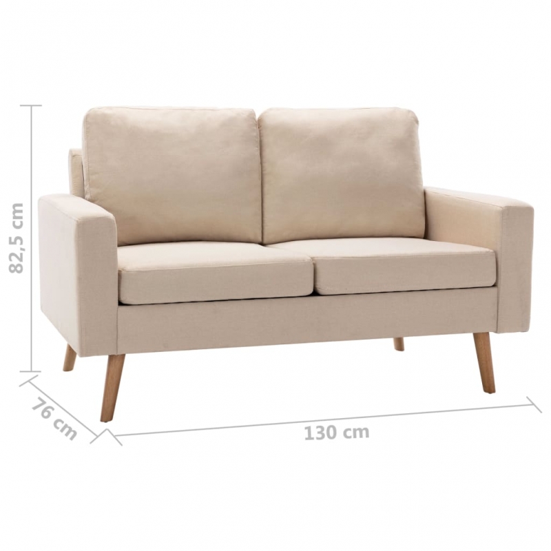 2-Sitzer-Sofa Creme Stoff