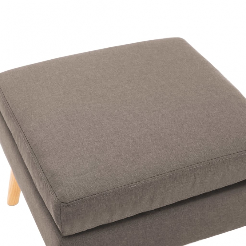 Fußhocker Taupe Stoff