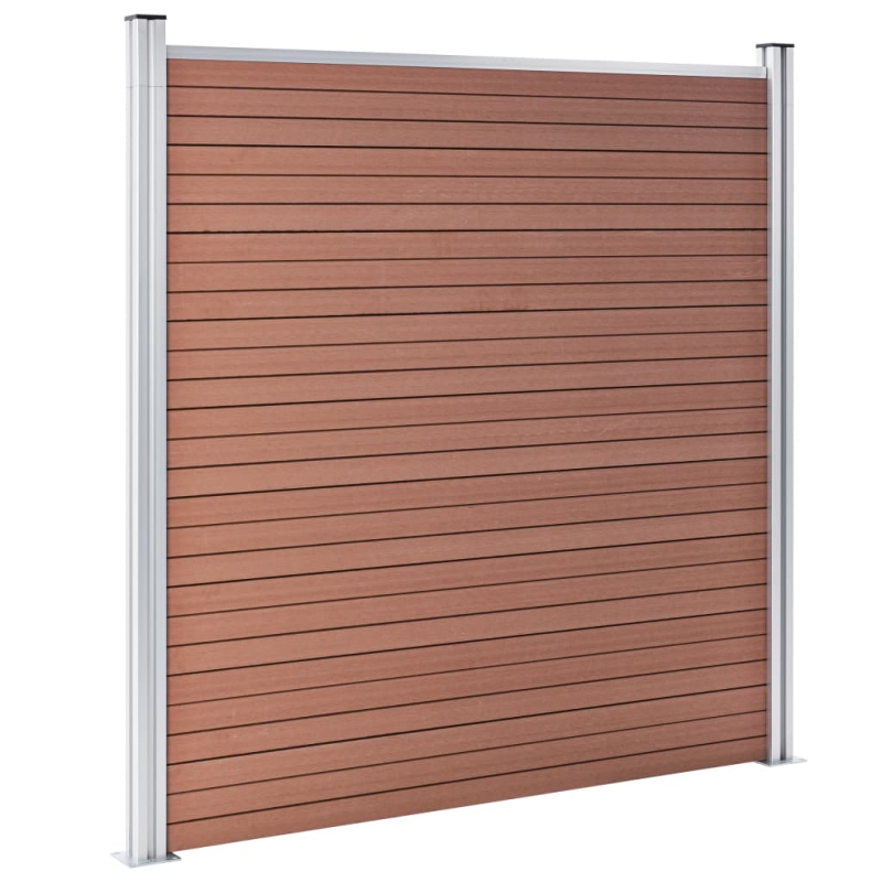 WPC Zaun-Set 2 Quadrate + 1 Schräge 446x186 cm Braun