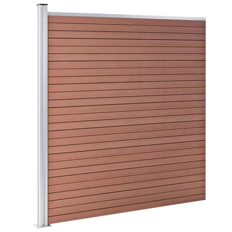 WPC Zaun-Set 8 Quadrate + 1 Schräge 1484x186 cm Braun