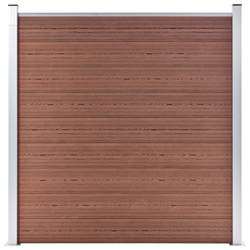 WPC Zaun-Set 10 Quadrate + 1 Schräge 1830x186 cm Braun