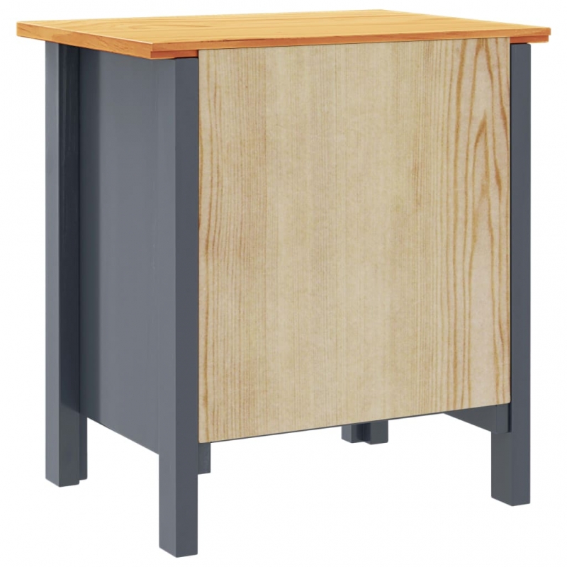 Nachttische Hill 2 Stk. Grau 46x35x49,5 cm Massivholz Kiefer