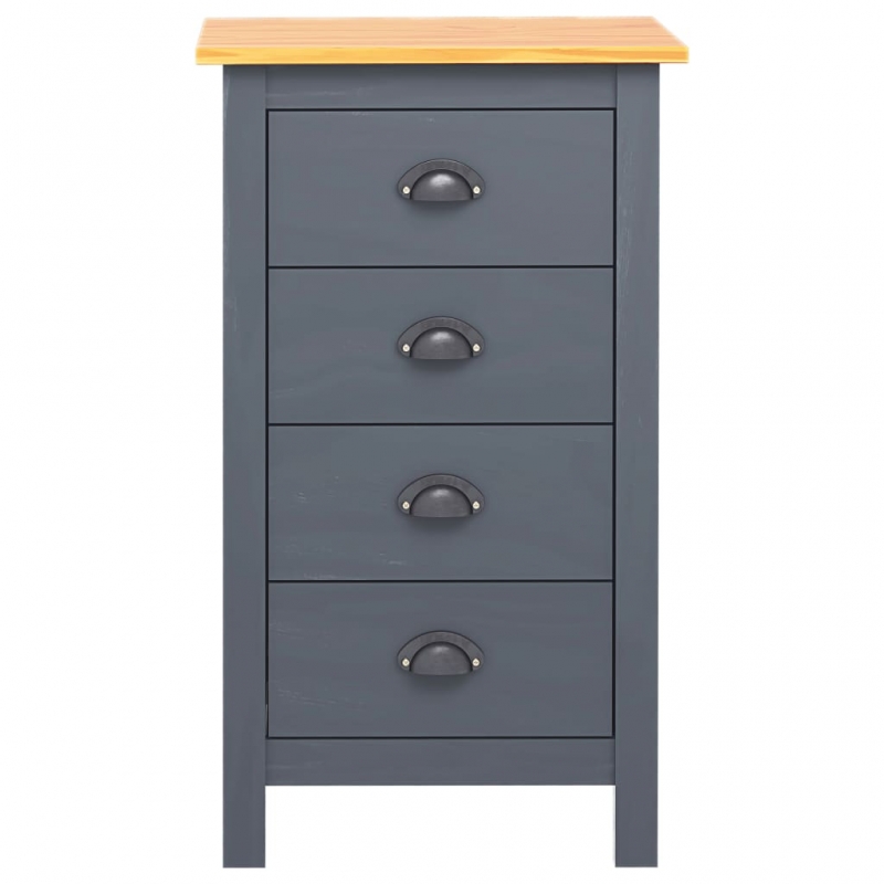 Sideboard Hill Grau 46x35x80 cm Massivholz Kiefer