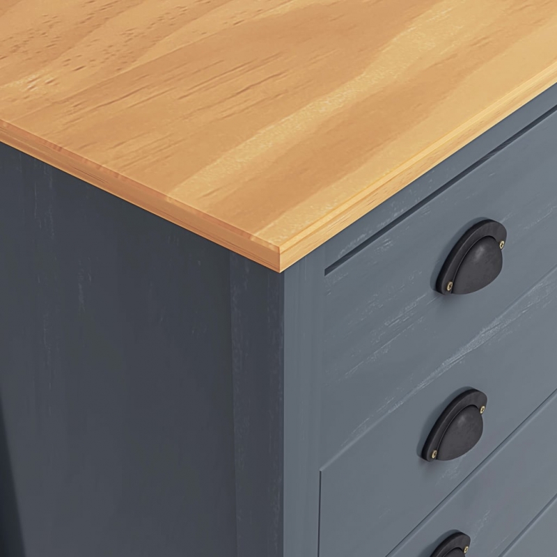 Sideboard Hill Grau 79x40x80 cm Massivholz Kiefer