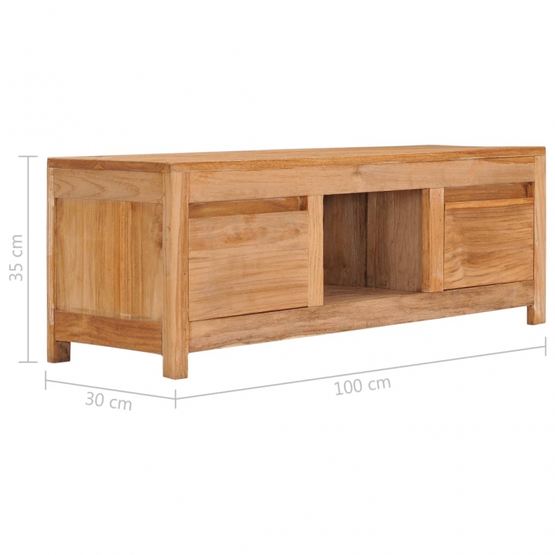 TV-Schrank 100×30×35 cm Massivholz Teak