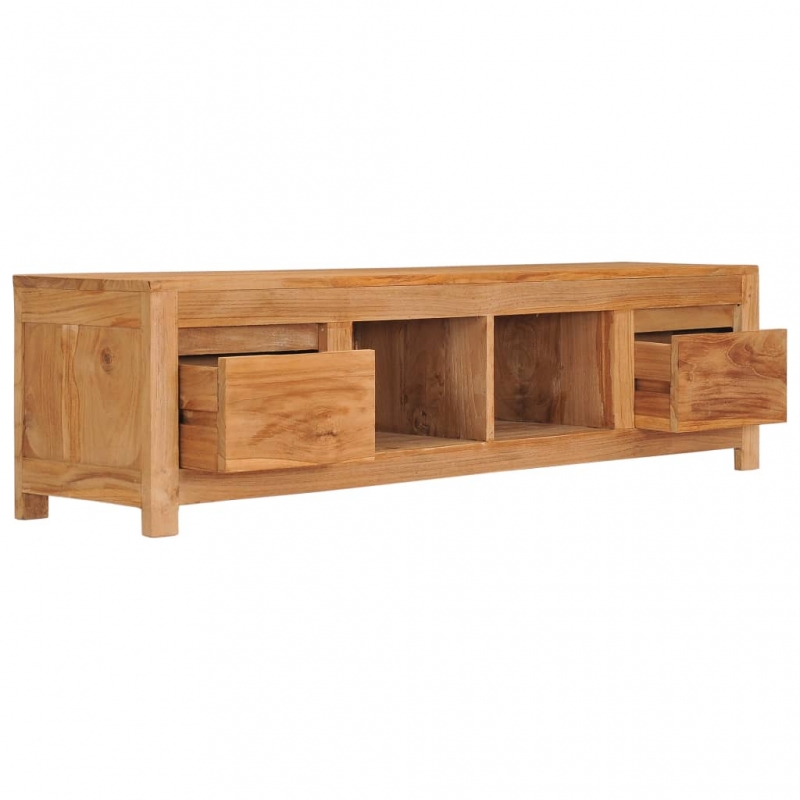 TV-Schrank 135x30x35 cm Massivholz Teak