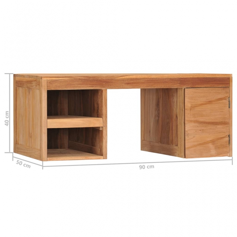 Couchtisch 90×50×40 cm Massivholz Teak