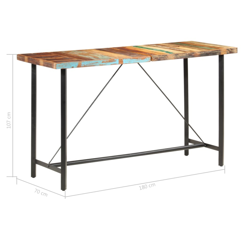 7-tlg. Bar-Set Altholz und Echtleder