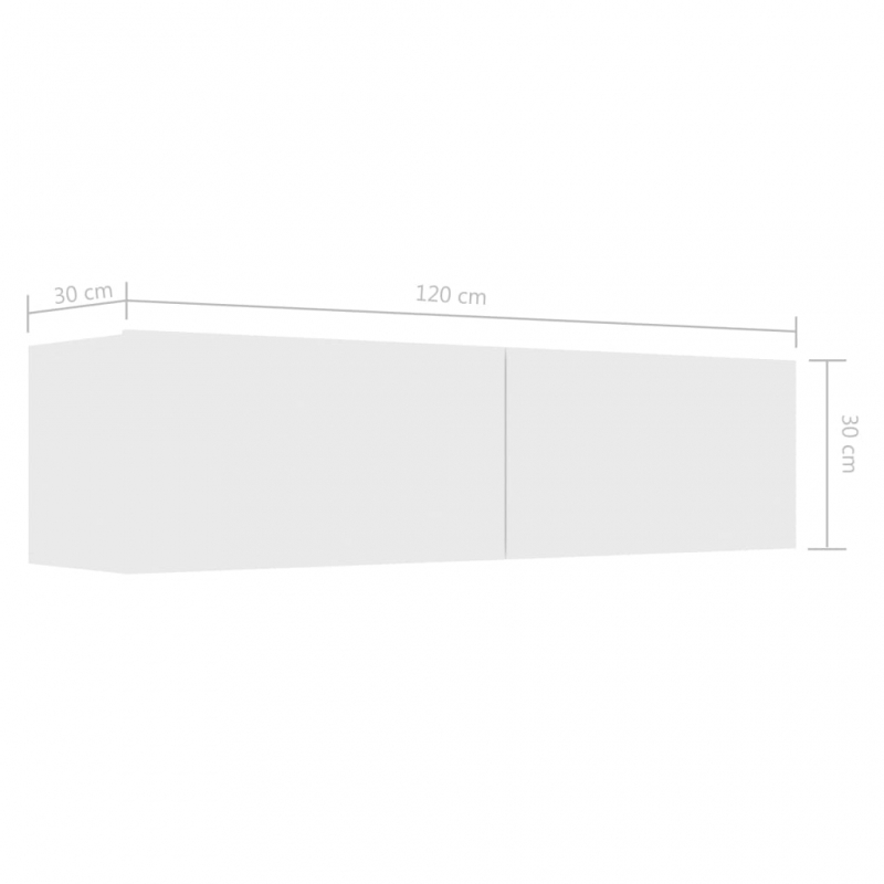 TV-Schrank Weiß 120x30x30 cm Holzwerkstoff