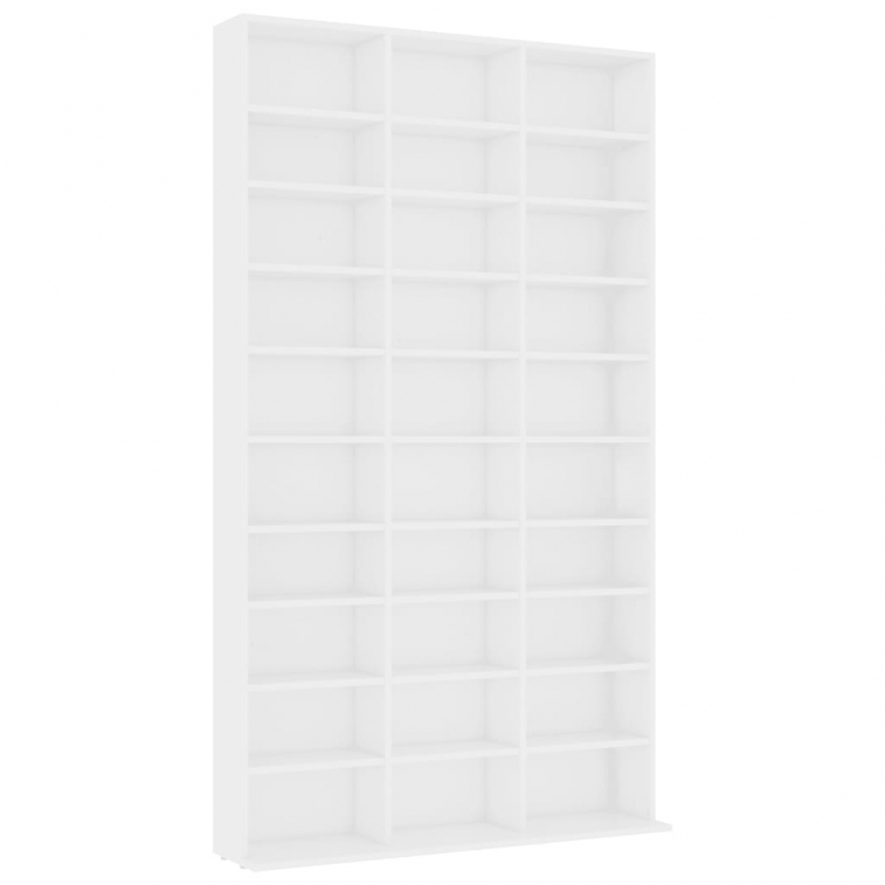 CD-Schrank Weiß 102x16x177,5 cm Holzwerkstoff