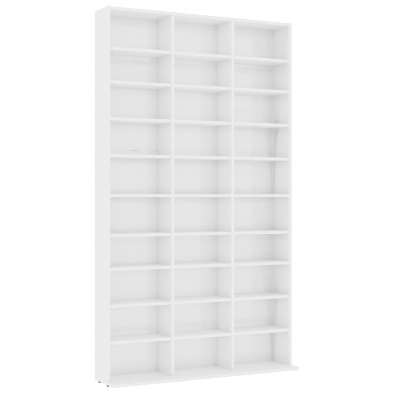 CD-Schrank Hochglanz-Weiß 102x16x177,5 cm Holzwerkstoff