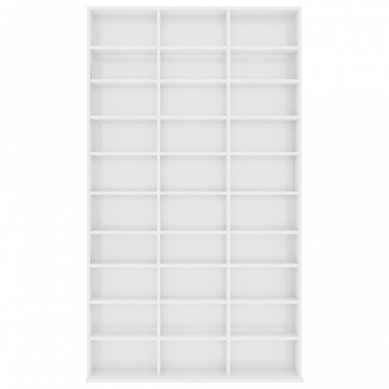 CD-Schrank Hochglanz-Weiß 102x16x177,5 cm Holzwerkstoff