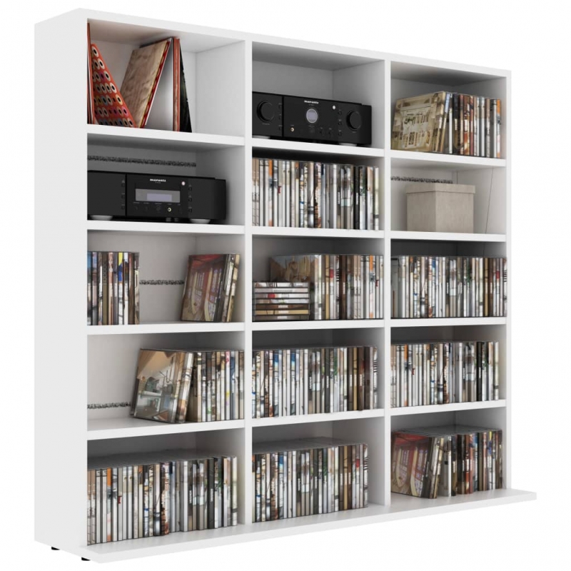 CD-Regal Weiß 100x23x89,5 cm Holzwerkstoff