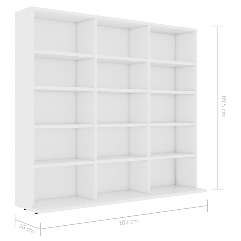 CD-Regal Weiß 100x23x89,5 cm Holzwerkstoff
