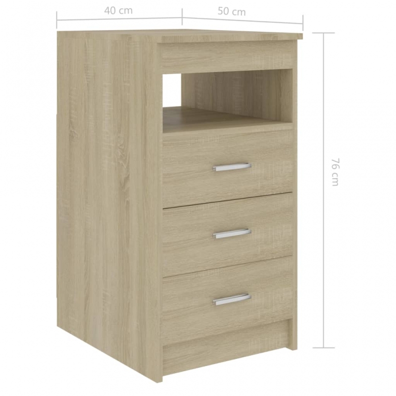 Sideboard mit Schubladen Sonoma-Eiche 40x50x76 cm Holzwerkstoff