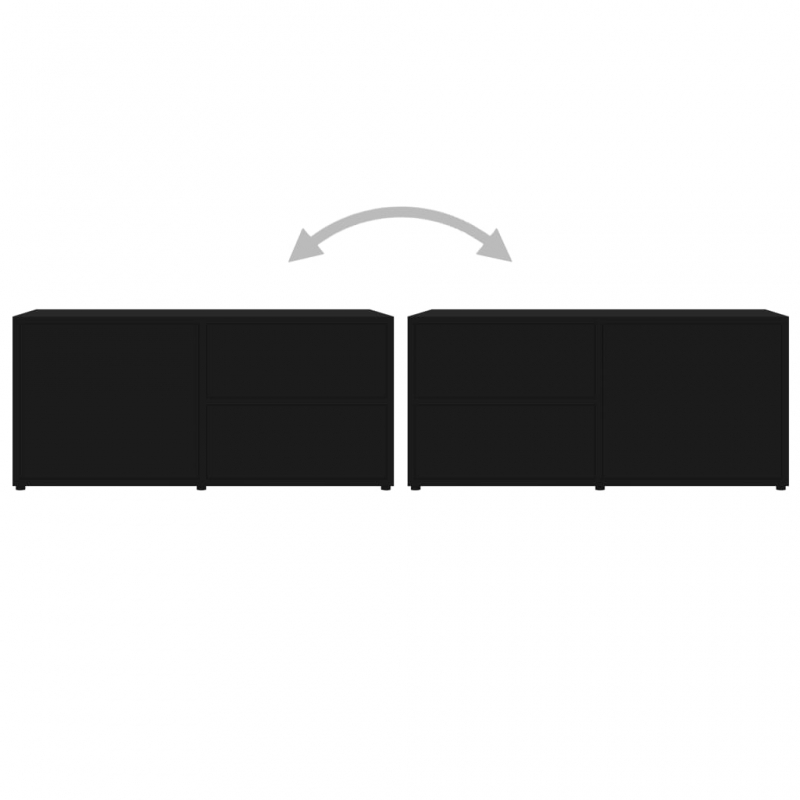 TV-Schrank Schwarz 80x34x36 cm Holzwerkstoff