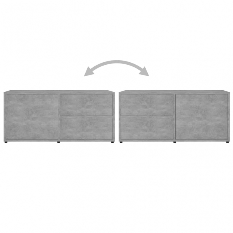 TV-Schrank Betongrau 80x34x36 cm Holzwerkstoff