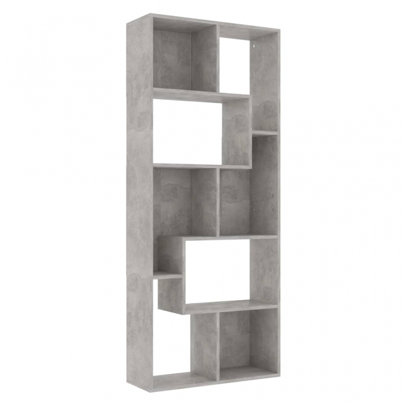 Bücherregal Betongrau 67x24x161 cm Holzwerkstoff