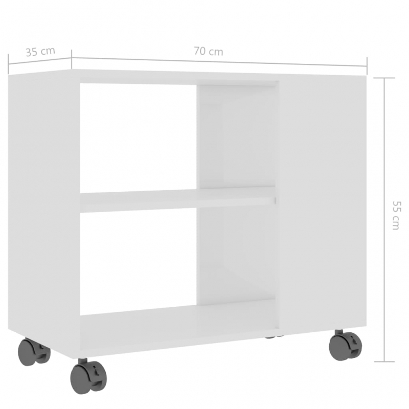 Beistelltisch Hochglanz-Weiß 70x35x55 cm Holzwerkstoff
