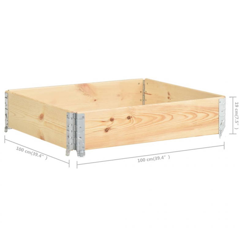 Paletten-Aufsatzrahmen 100×100 cm Kiefern-Massivholz