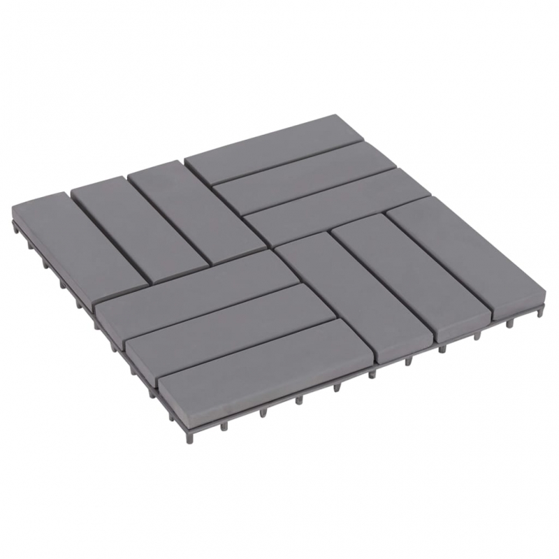 Terrassenfliesen 20 Stk. Grau 30 x 30 cm Massivholz Akazie