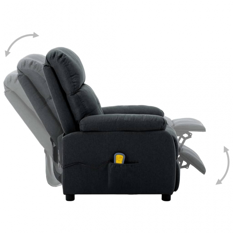 Massagesessel Dunkelgrau Stoff