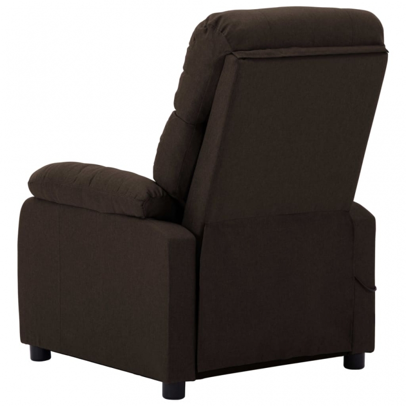 Massagesessel Dunkelbraun Stoff