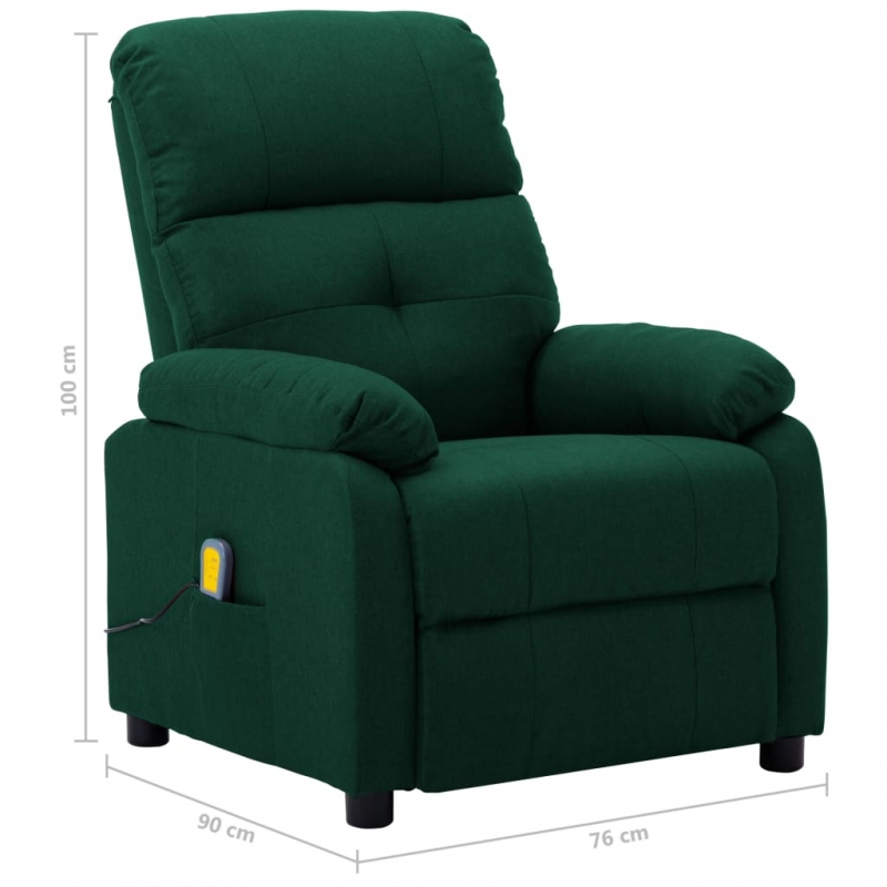 Massagesessel Dunkelgrün Stoff