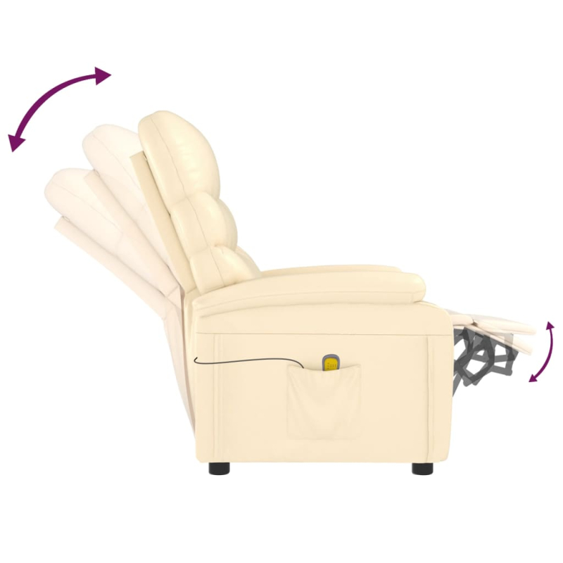 Massagesessel Creme Kunstleder