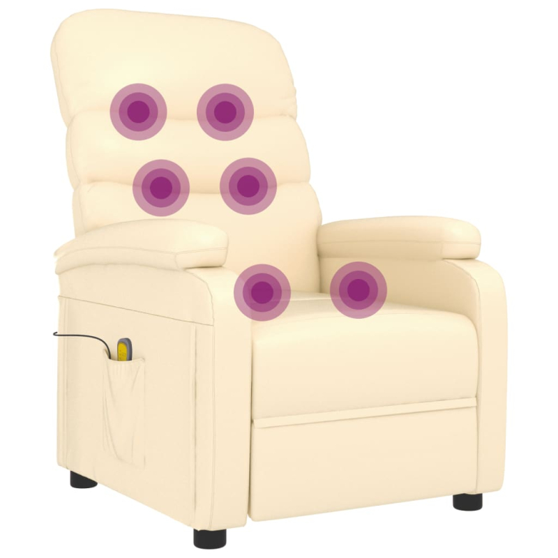 Massagesessel Creme Kunstleder
