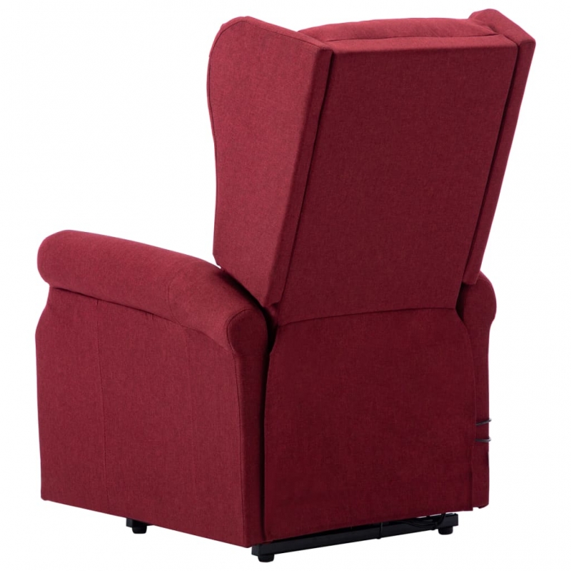 Massagesessel mit Aufstehhilfe Weinrot Stoff