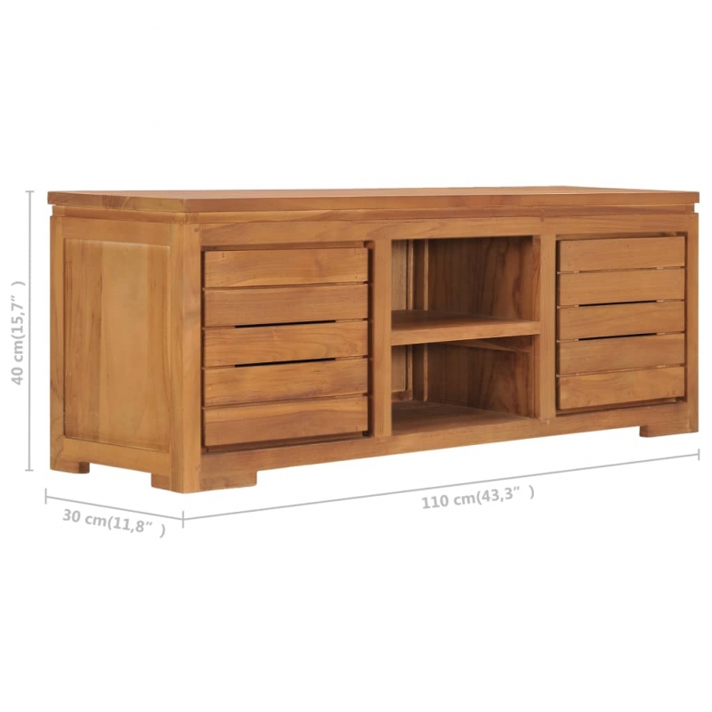 TV-Schrank 110 x 30 x 40 cm Teak Massivholz