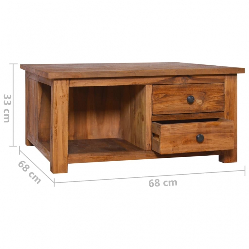 Couchtisch 68x68x33 cm Teak Massivholz
