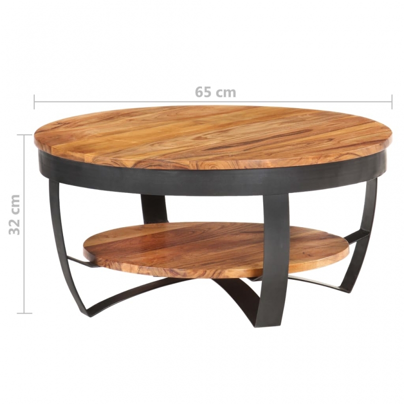 Couchtisch 65x65x32 cm Massivholz Akazie