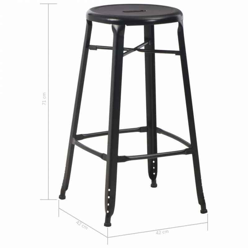 Barhocker 6 Stk. Schwarz Stahl