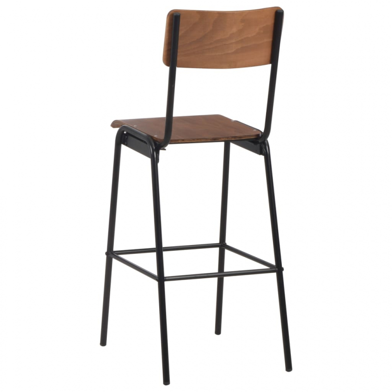 Barhocker 4 Stk. Massives Sperrholz Stahl